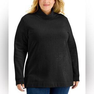 510M NWT Karen Scott Sport Fleece Turtleneck Pullover - Size: Medium